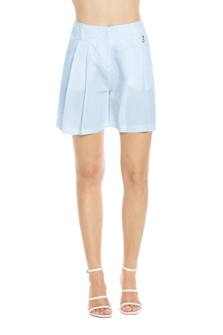 DIOPTASIO high-waisted linen shorts with pleats and French pockets