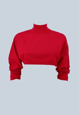 ENTO short, long-sleeved volcano neck shirt with logo embroidery