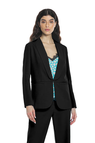 GUAVA jacket with long sleeves, shawl collar with hook and unlined pockets