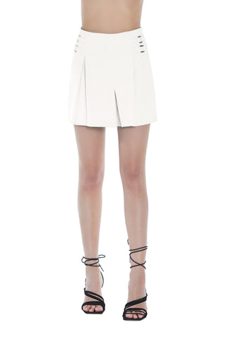 Shorts IZUMI vita alta con pannello gonna più fibbie