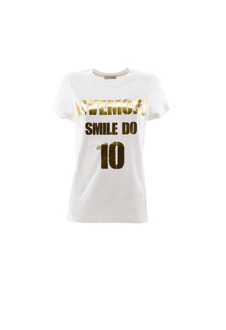 RANTEM half-sleeve t-shirt with gold print