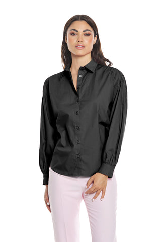 Camicia KOURI manica lunga con coulisse schiena asimmetrico