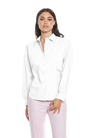 KOURI long sleeve shirt with asymmetrical drawstring back