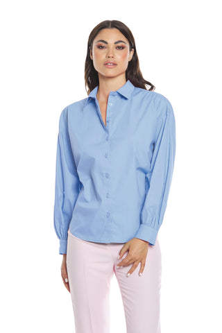 KOURI long sleeve shirt with asymmetrical drawstring back