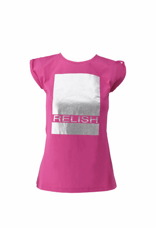 NAHO half sleeve t-shirt with cuff and laminated print