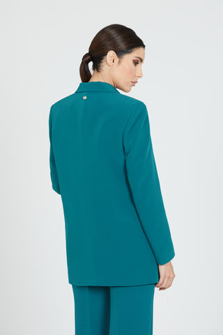 MOTEL long sleeve jacket with 2 buttons and welt pocket with satin lapels