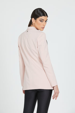 KUNGUR long sleeve jacket with satin lapels, 1 jewel button and flap pocket