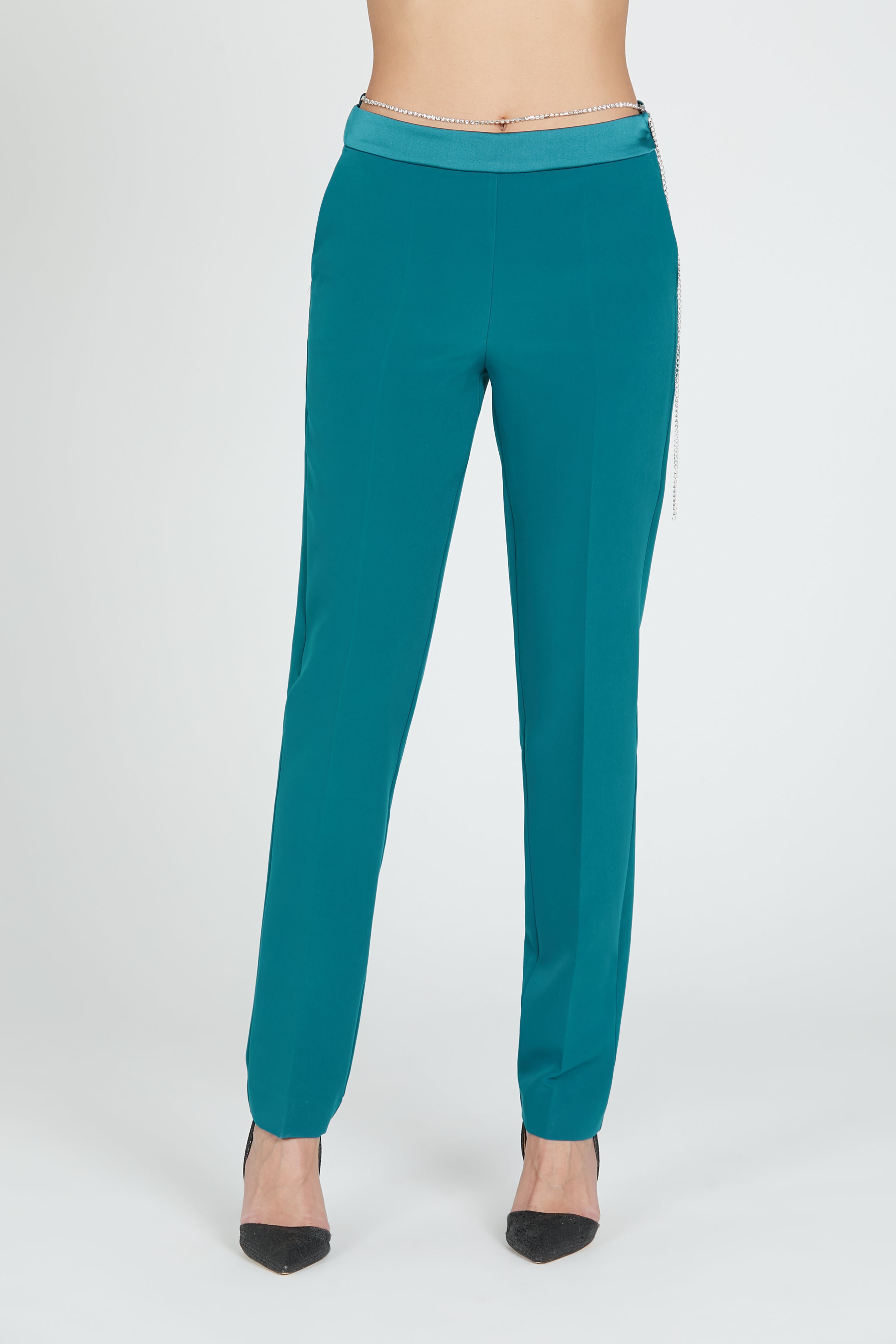 Cintura A Catena Con Strass Donna - Cintura Regolabile Con Cristalli, Accessorio Moda Per Jeans E Abiti Estivi, Argento - Foto 2