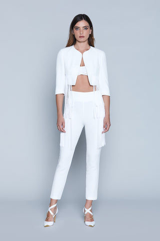 Short COC jacket M.3/4 chanel collar with fringes and hooks 