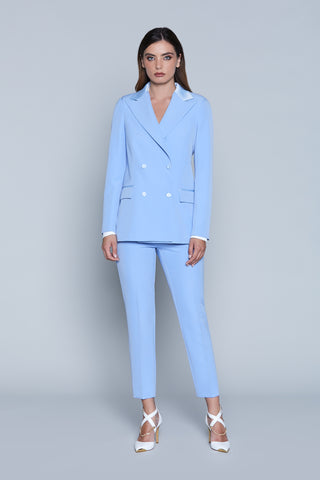 YUIO long-sleeved double-breasted jacket with pockets and satin inserts 