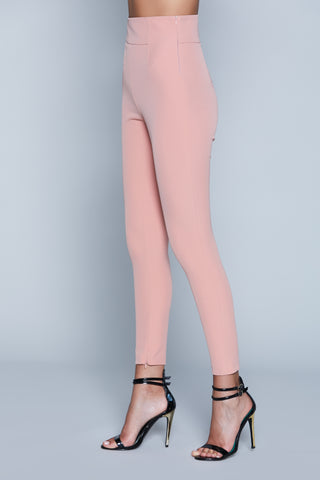 DESERTFLOWER_BIS high-waisted trousers with stitching and zip at the bottom 