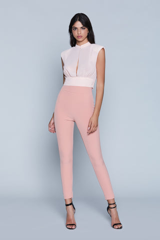 DESERTFLOWER_BIS high-waisted trousers with stitching and zip at the bottom 