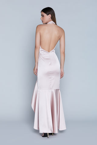 Long GIACC dress S/M sc. American with bare back with slit 