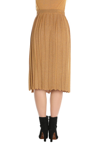 Gonna in lurex plissé, relish fashion moda, abbigliamento femminile