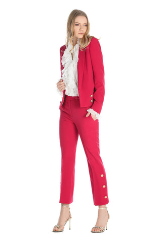 Giacca blazer con revers sciallato e bottoni oro, relish fashion moda, abbigliamento femminile