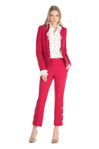 Giacca blazer con revers sciallato e bottoni oro, relish fashion moda, abbigliamento femminile