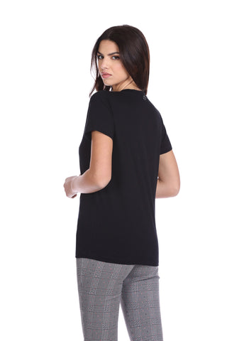 MIA half-sleeve T-Shirt with print and rhinestone application