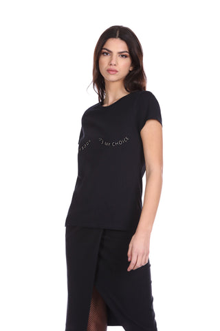 SCRIUU half-sleeved T-Shirt with written embroidery