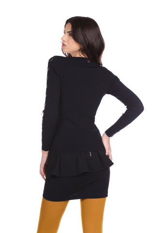 Maglia CIDOMY manica lunga con dettaglio anelli costina