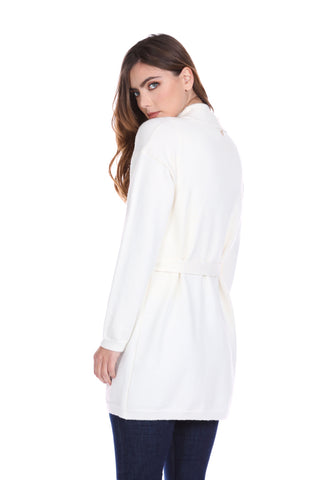DIRTENZ long sleeve cardigan with pockets plus belt plus jacquard love