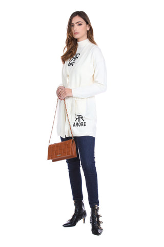DIRTENZ long sleeve cardigan with pockets plus belt plus jacquard love