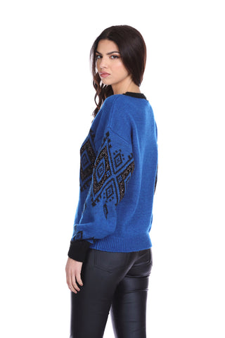 FREGEL long sleeve jacquard shirt with rhombuses and lurex