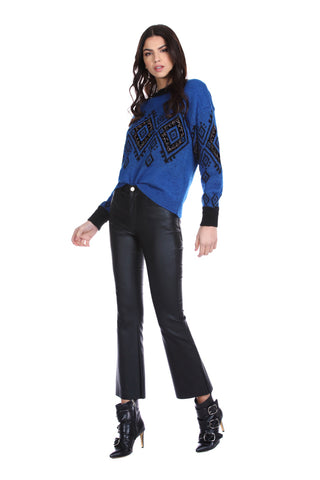 FREGEL long sleeve jacquard shirt with rhombuses and lurex