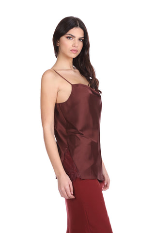 UJJED top with lace insert plus logo embroidery