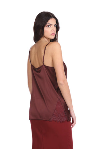 UJJED top with lace insert plus logo embroidery