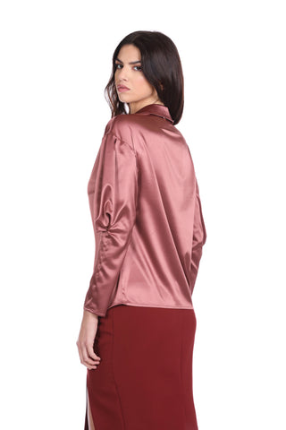 Blusa CRUSETTYN manica lunga con pinces più finta abbotonatura