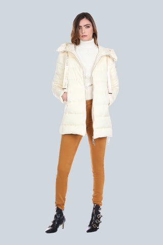 Piumino BERTYY lungo manica lunga con zip più cappuccio più coulisse