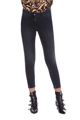 MARILYN jeans 5 pockets plus zip bottom slim fit denim black