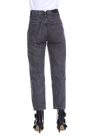 Jeans MILAS vita alta con bustino smoking più 4 ts denim black