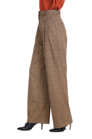 Pantalone PRYTTU vita alta palazzo con pinces più ts francesi più patte check