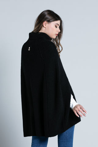 ATENN long sleeve high collar cape with buttons