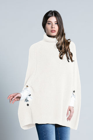 ATENN long sleeve high collar cape with buttons