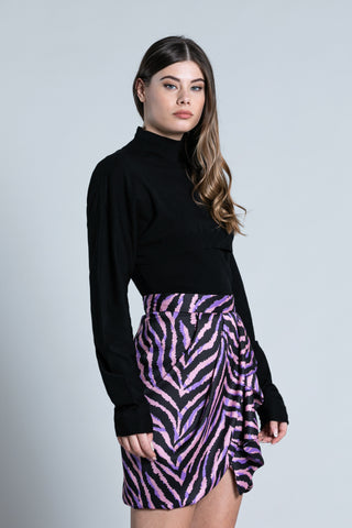 ENTO short, long-sleeved volcano neck shirt with logo embroidery