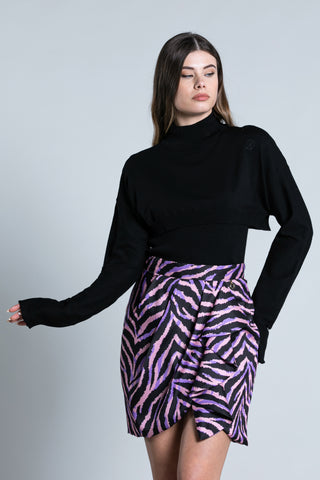ENTO short, long-sleeved volcano neck shirt with logo embroidery