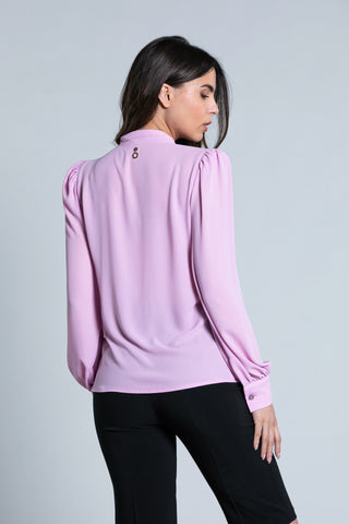 Blusa TATE sc.v profondo manica lunga con gale più fiocco collo