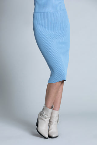 CHY high waist midi skirt with ribbed elastic