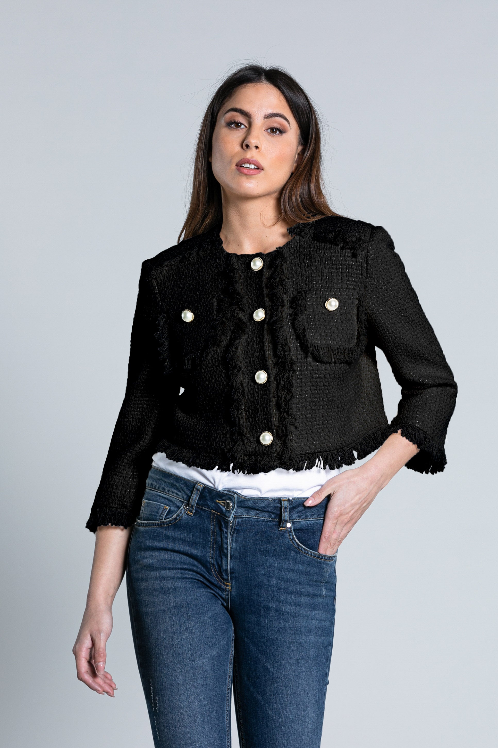 Chanel Uncinetto Giacchini Modello Chanel Blazer In Tweed Chanel