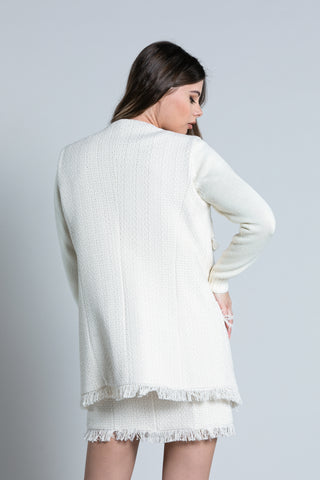 Gilet HADELANT lungo con tasche più bottoni più frange