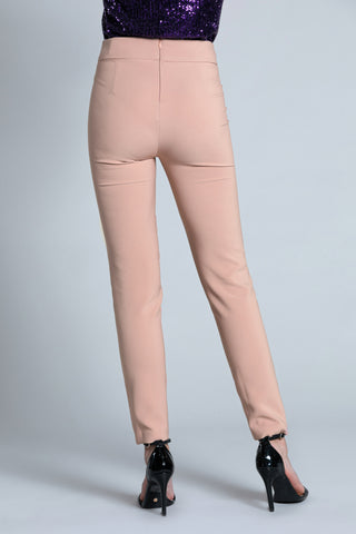 High-waisted CALA trousers with strap, buttons and flaps