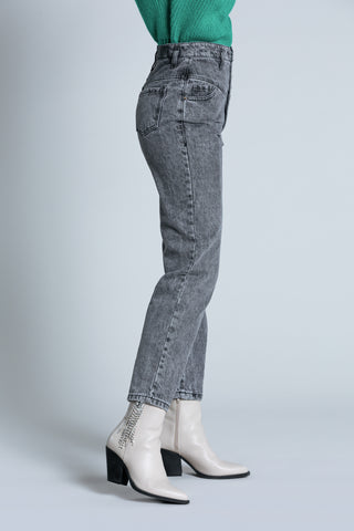 Jeans MILAS vita alta con bustino smoking più 4 ts black denim