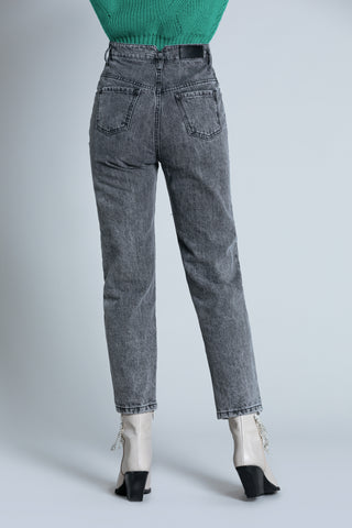 Jeans MILAS vita alta con bustino smoking più 4 ts black denim