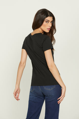 INCANTO half-sleeved T-shirt with print and rhinestones