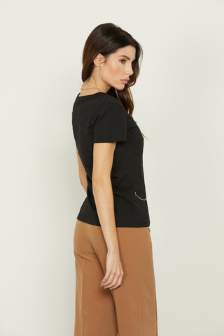 CAMEL half sleeve t-shirt with necklace