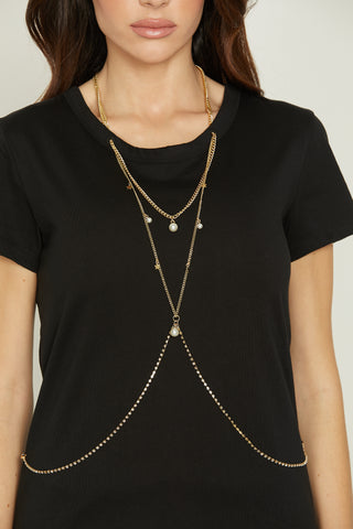 CAMEL half sleeve t-shirt with necklace