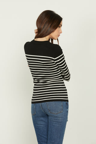 ECO long sleeve shirt with cuff plus opening and striped buttons