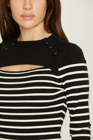 ECO long sleeve shirt with cuff plus opening and striped buttons